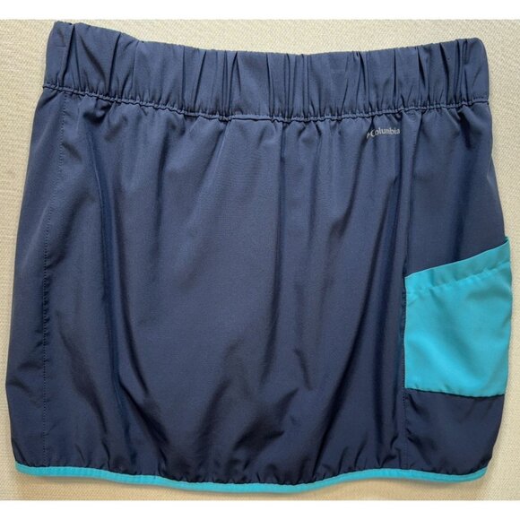 Columbia Women's Pull On Hike Tennis Skort Two Tone Stretch Size L Blue - Picture 2 of 9